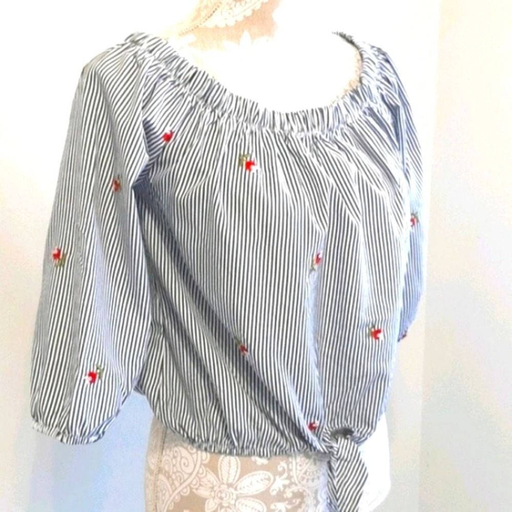 Kontrol Contemporary cropped embroidered top